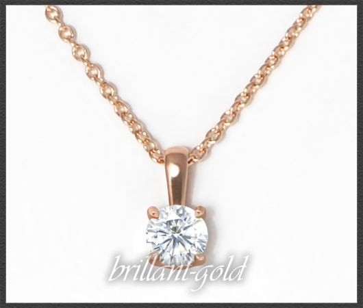 Brillant Anhänger & Kette 585 Gold; 0,47ct, River D